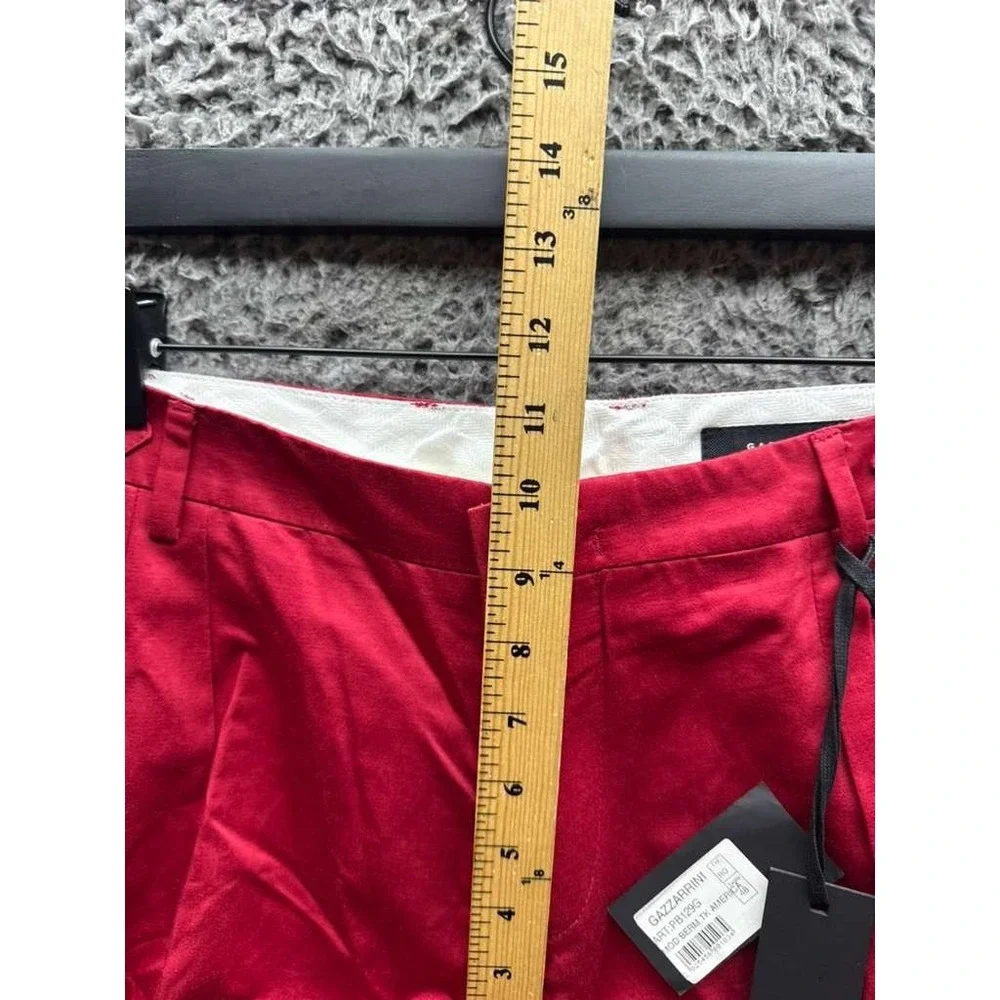 NWT Gazzarrini Regular Fit Cotton-Linen Bermuda Shorts Red PB129G Mens‎ Size 48